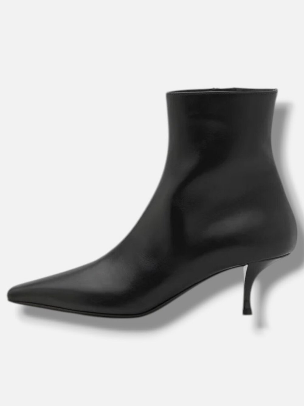 NEOUS Women’s Black Rami Leather Kitten-Heel Ankle Boots Shoes Size EU:37 US:7